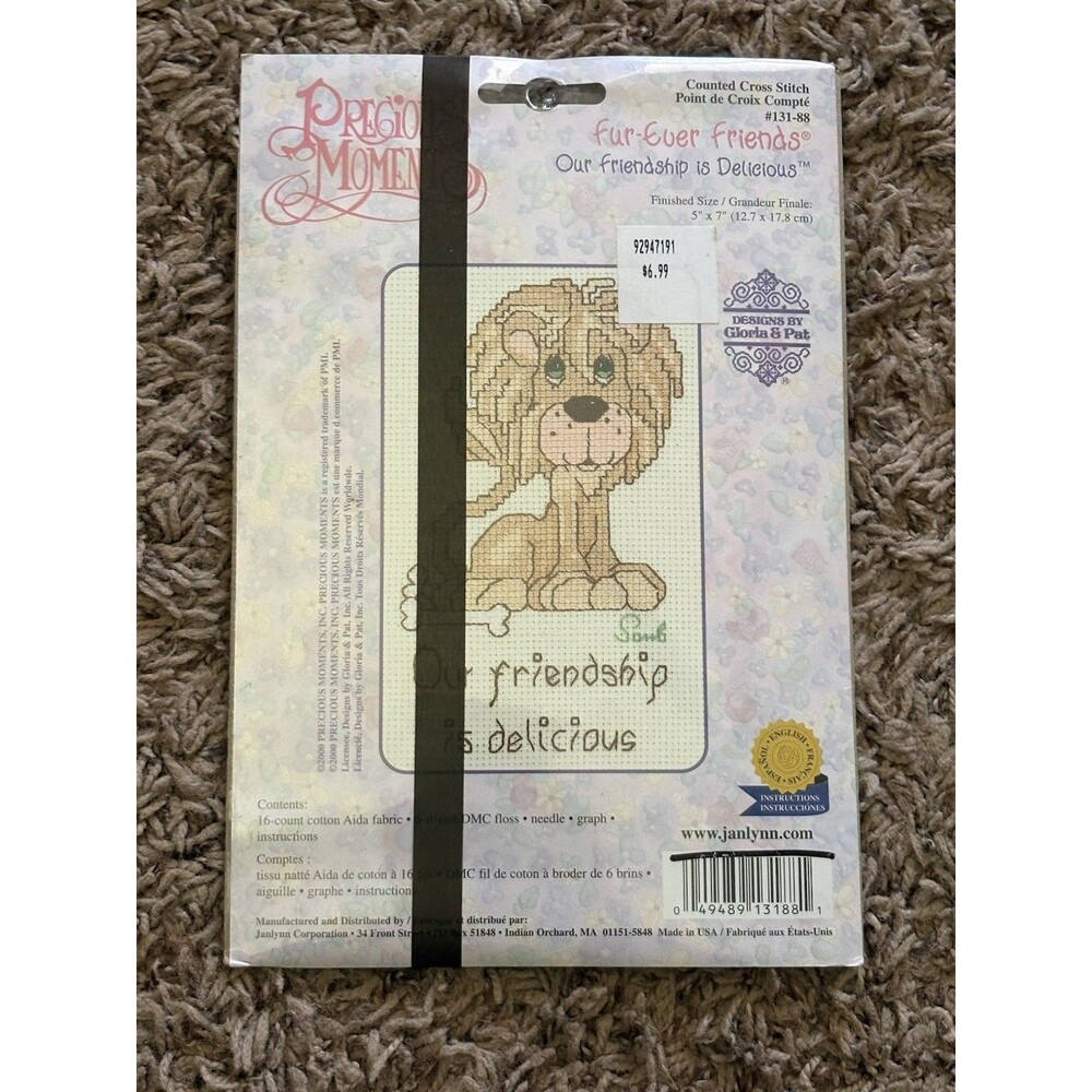 Our Friendship Is Delicious Precious Moments Lion Counted Cross Stitch KIT